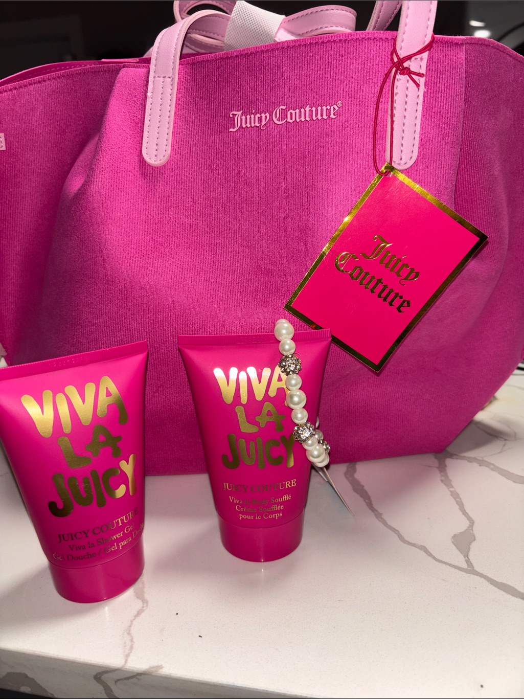 Juicy Couture Hot Pink Viva La Juicy Tote Gift Set